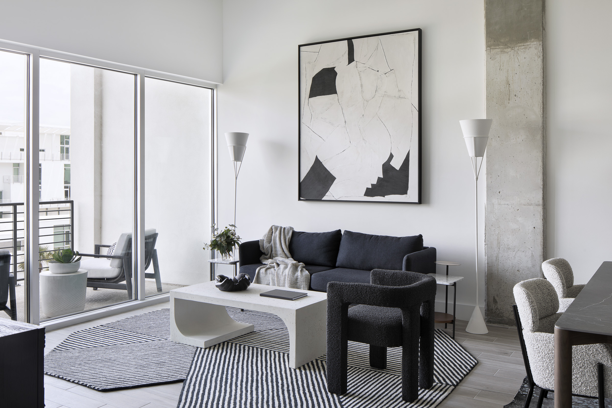 black and white turnkey fully furnished luxury unit