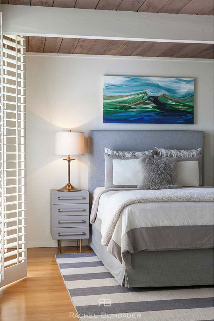 RachelBlindauerInteriorDesignSanFranciscoEichlerColorPopKitchenMasterBedroom1 Black and White Turnkey Fully Furnished Staged Luxury Interior Design Multi Family Condo Model Unit