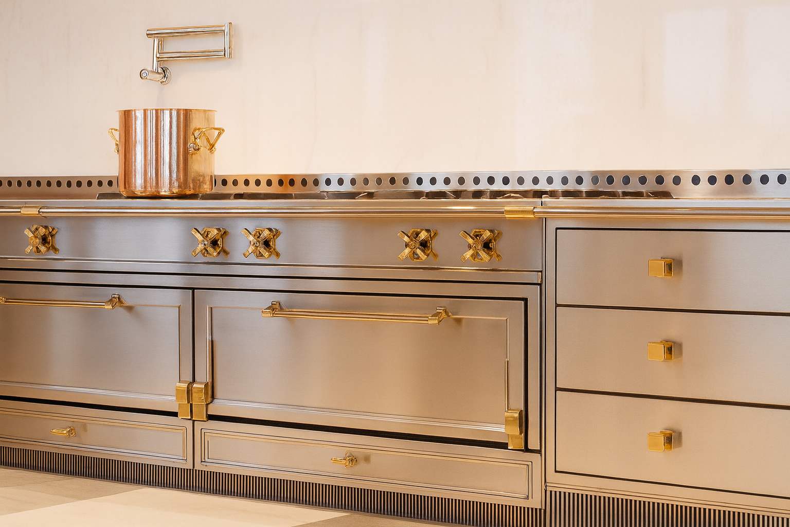 Silver Gold Stove