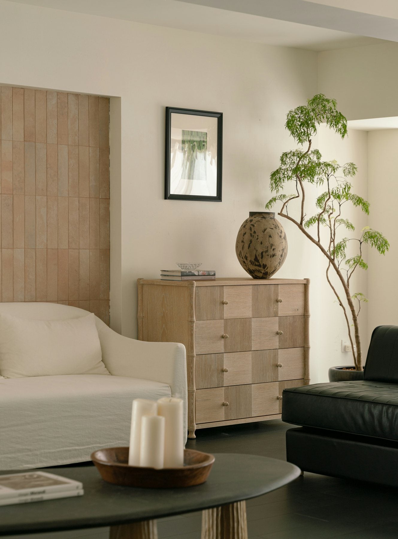 Limed oak and ivory living room: quiet luxury