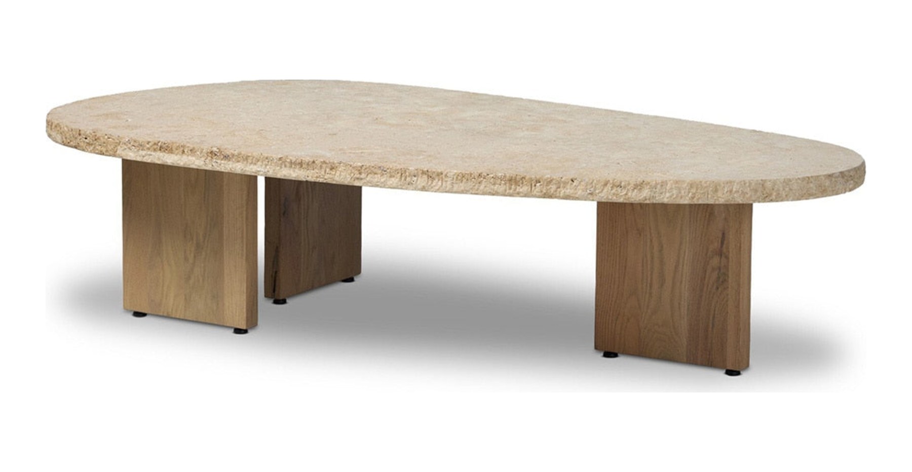 Anchor Coffee Table — Travertine & Oak
