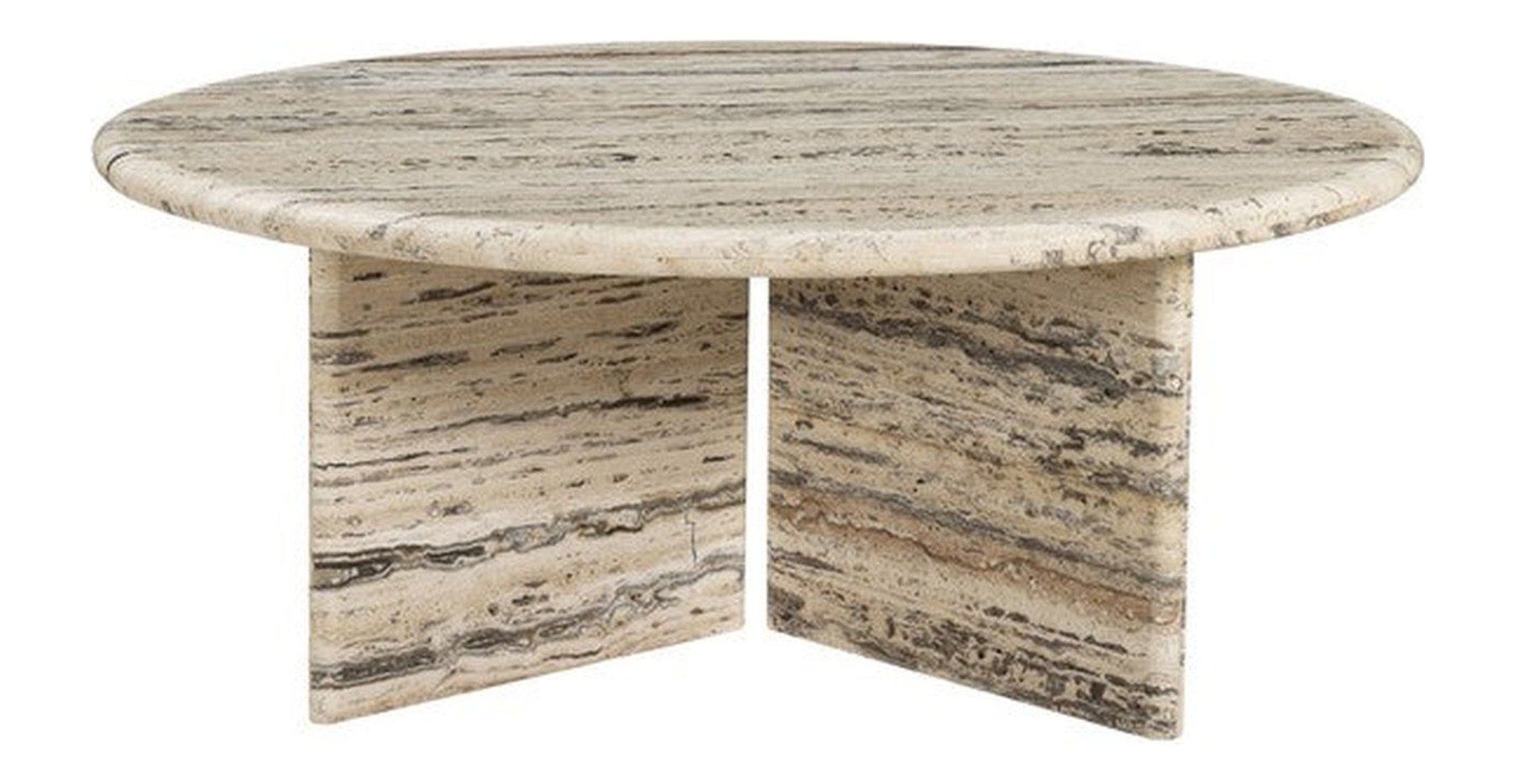 Biarritz Round Travertine Coffee Table