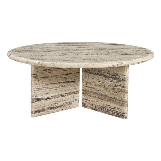 Biarritz Round Travertine Coffee Table Biarritz Round Travertine Coffee Table